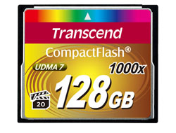 128GB Compact Flash Card 100x 128GB Compact Flash 1000,Integrierte BCH ECC Technologie mit Read-Retry zur Identifikation und Korrektur von Fehlern,Ultra DMA Modus 0 bis Ultra DMA Modus 7,VPG20 konform (Video Performance Guarantee min.20MB/s),Lesen 160 MBy