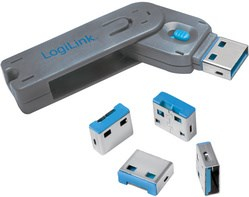 LogiLink USB Sicherheitsschloss, 1 Schlüssel / 8 Schlösser