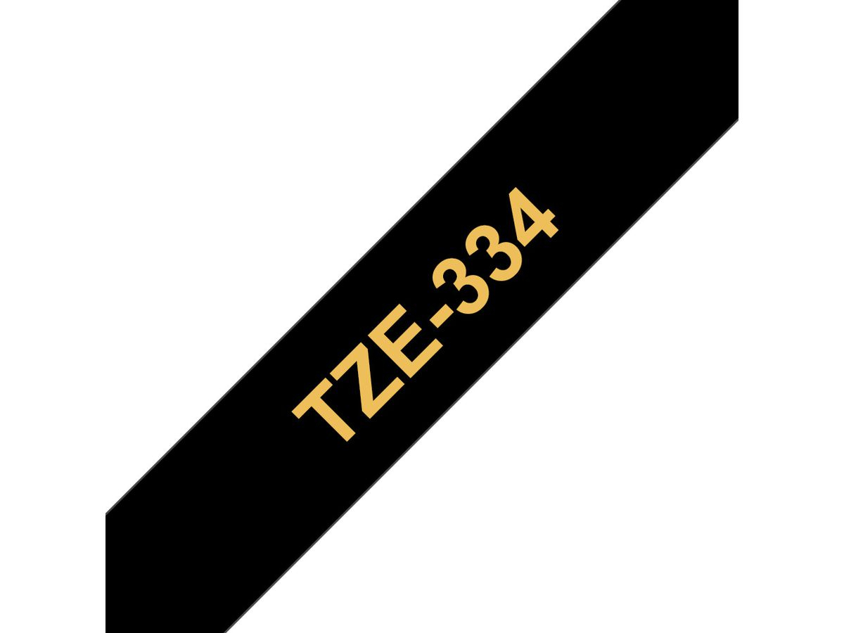 Brother Beschriftungsband TZe-334 Gold auf Schwarz 12 mm