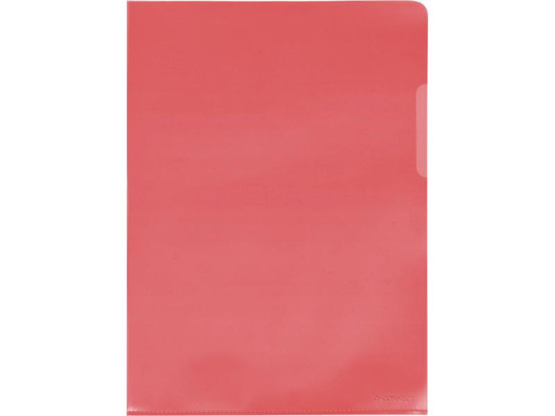 CONNECT Sichthülle A4 Rot, 10 Stück, Typ: Sichthülle, Ausstattung: Genarbt, Blendfrei, Farbe: Rot, Material: Polypropylen