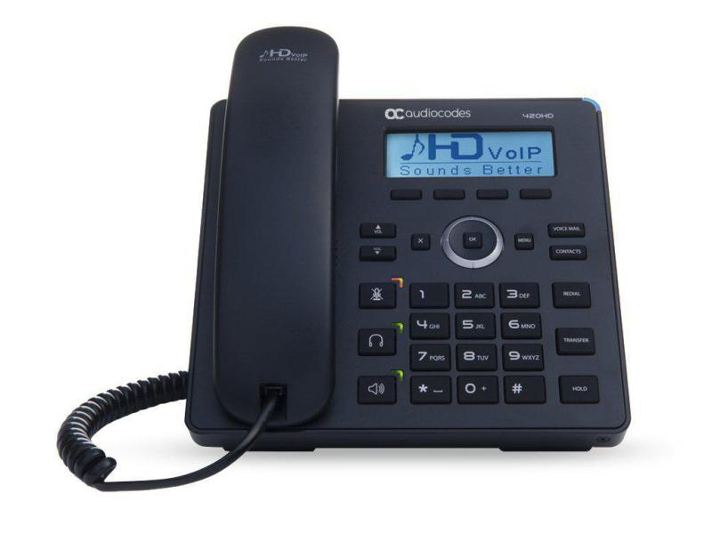 Audiocodes Tischtelefon 420HD Skype for Business, Funktionen Tischtelefone: Wandmontagefähig, Zertifiziert für: Skype for Business On-Premises; Skype for Business Online, PoE