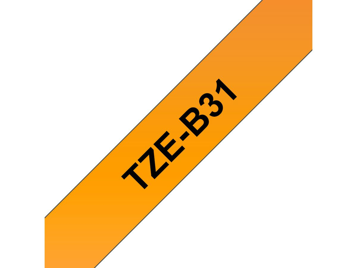 PTOUCH Band, lam.,fluor. schw./orange TZe-B31 PT-300 12 mm