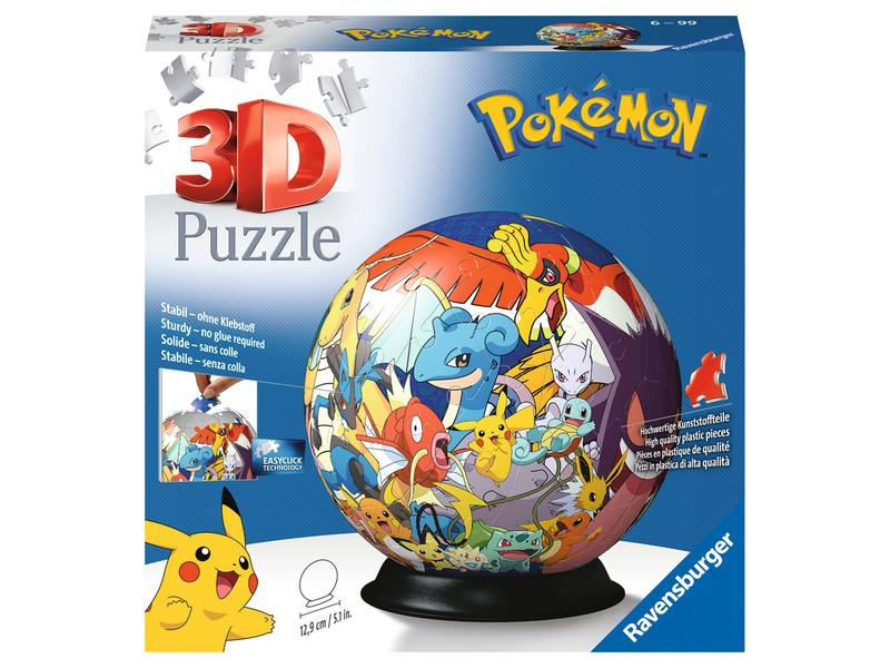 Ravensburger 3D Puzzle Ball Pokémon, Motiv: Film / Comic, Altersempfehlung ab: 6 Jahren, Tiefe: 12.9 cm, Breite: 12.9 cm, Effekte: 3D-Effekt, Anzahl Teile: 72 Teile