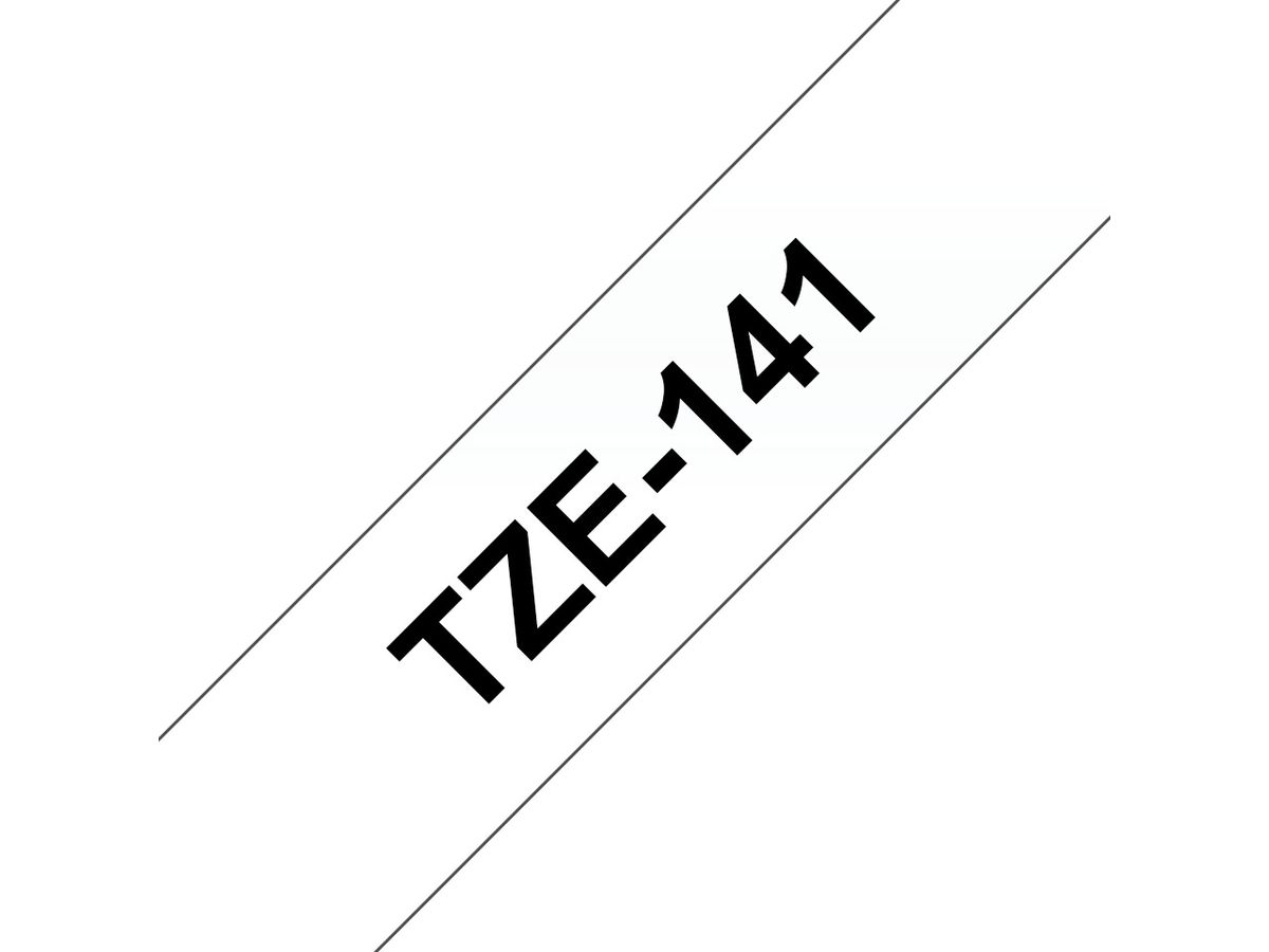 Brother Beschriftungsband TZe-141 Schwarz auf Transparent 18 mm x 8 m