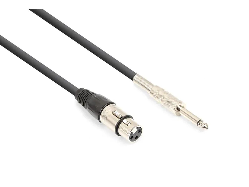 Vonyx XLR-Kabel CX314-1, Länge: 1.5 m, Audioanschluss Seite A: XLR 3 Pole, female, Audioanschluss Seite B: 6,3 mm Klinke, Audiokanäle: Mono, Steckerfarbe: Silber, Farbe: Schwarz