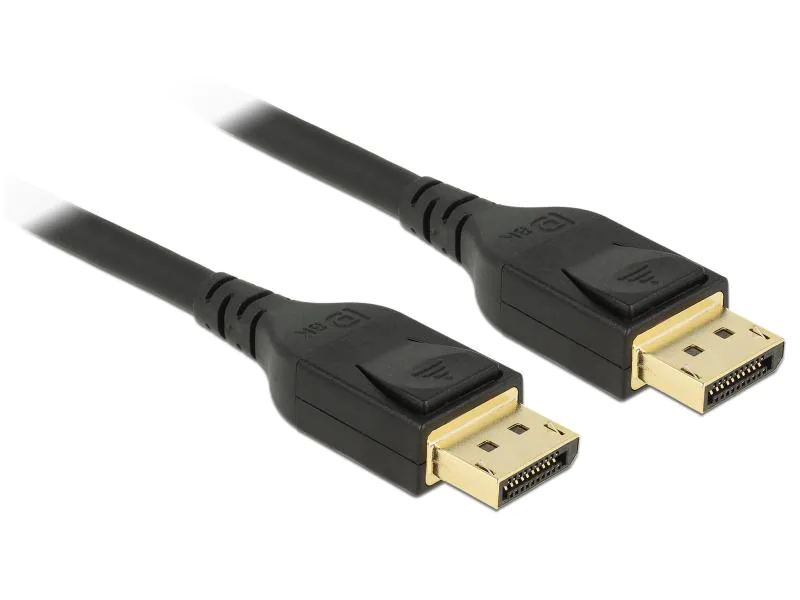 Delock Kabel DisplayPort - DisplayPort, 3m DPv1.4, 8K/60Hz, Kabeltyp: Anschlusskabel, Videoanschluss Seite A: DisplayPort, Videoanschluss Seite B: DisplayPort, Farbe: Schwarz, Länge: 3 m