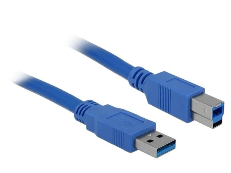 DeLock USB3.0 Kabel, USB-A Stecker zu USB-B Stecker, Blau, 1.8Meter, 5Gbps für USB3.0 Geräte