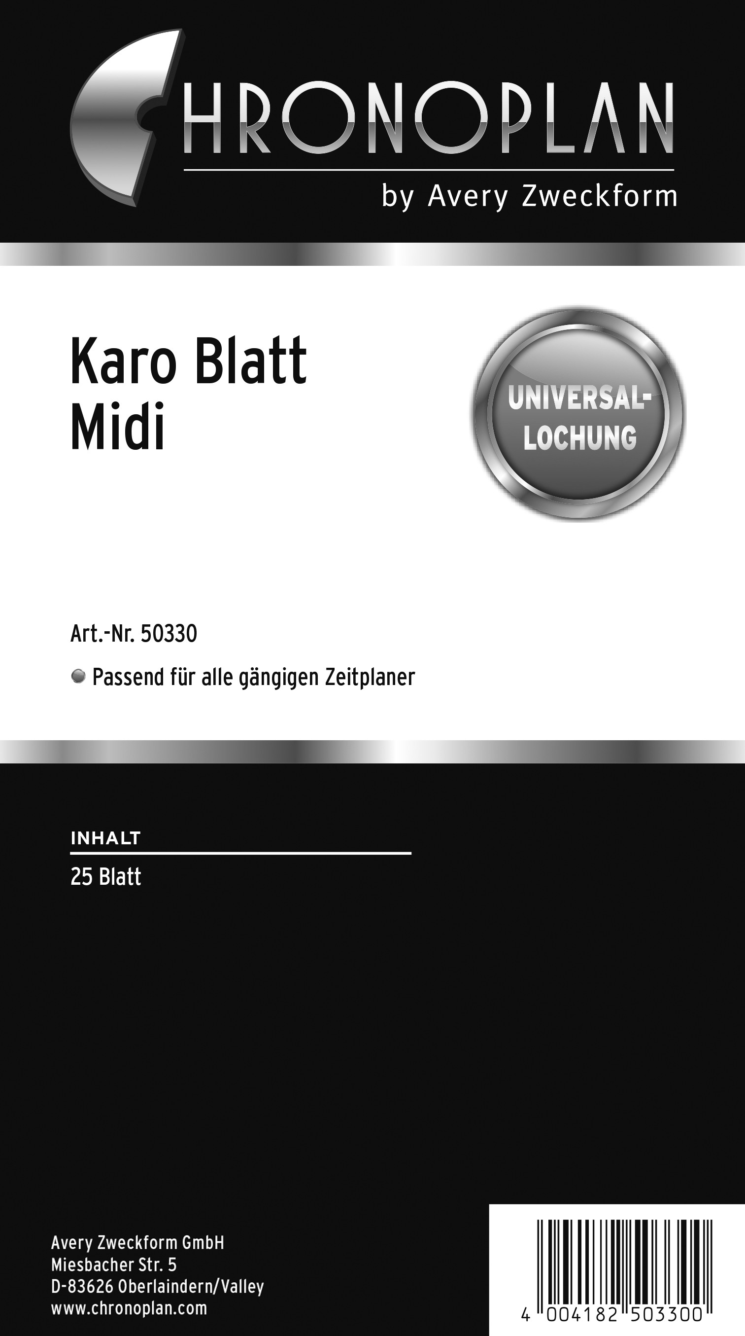 CHRONOPLAN Chrono.Blatt kariert Midi 50330Z.22