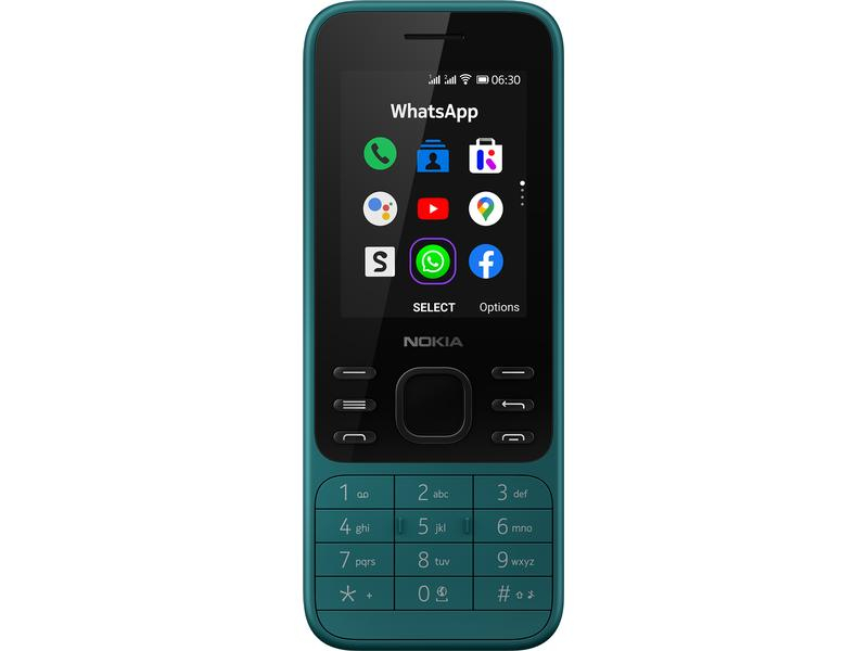 Nokia 6300 4G Cyan Green, Card Reader: Micro-SD, Verbindungsmöglichkeiten: Kopfhörer 3.5mm Klinke, Micro-USB, Bluetooth, WLAN, Eingabegeräte: Tastatur, Maximale Speichererweiterung: 32 GB, Speicherkapazität total: 4 GB, Farbe: Grün