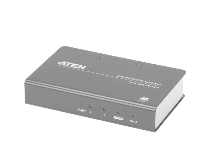 Aten 2-Port Signalsplitter HDMI - HDMI VS182B, Anzahl Ports: 2, Schnittstellen: HDMI Typ A, Signalverstärkung: Aktiv