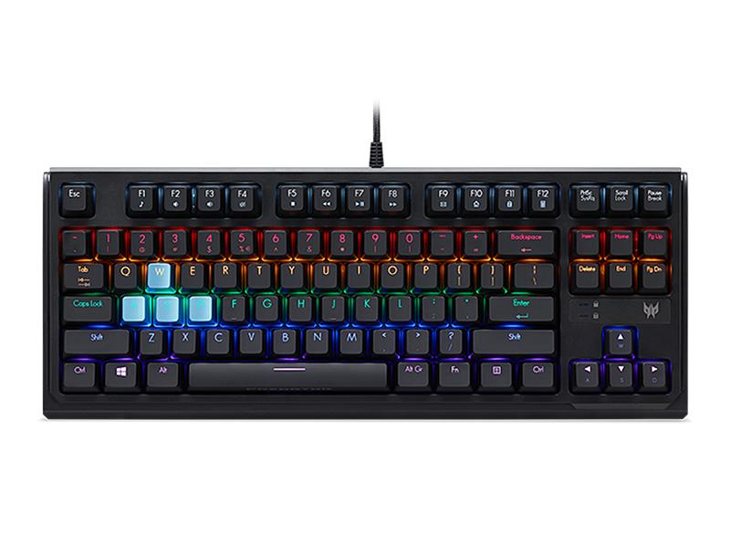 Acer Gaming-Tastatur Predator Aethon 301 TKL, Tastaturlayout: QWERTZ (CH), Tastatur Features: Geflechtkabel, Medientasten, RGB-Beleuchtung, Keyboard Tasten: Mechanisch, Detailfarbe: Schwarz, Verbindungsart: Verkabelt, Schnittstelle: USB-A