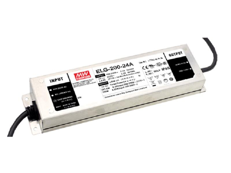 MeanWell LED Treiber ELG-200-24A-3Y, 24 V, 200W, Single Color, Anwendung: Monochrom, Ausgangsspannung von: 22.4 V, Ausgansspannung bis: 25.6 V, Länge: 244 mm, Breite: 71 mm, Höhe: 37.5 mm
