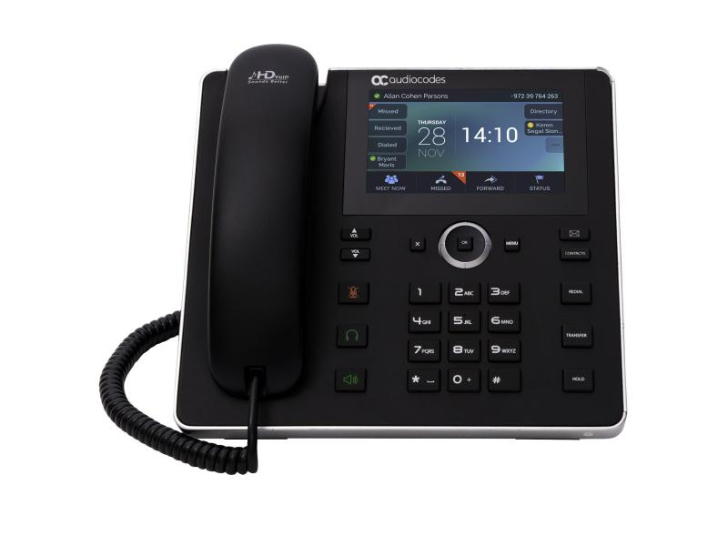 Audiocodes Tischtelefon 450HD Skype for Business, Funktionen Tischtelefone: Wandmontagefähig, Zertifiziert für: Skype for Business On-Premises; Skype for Business Online, PoE