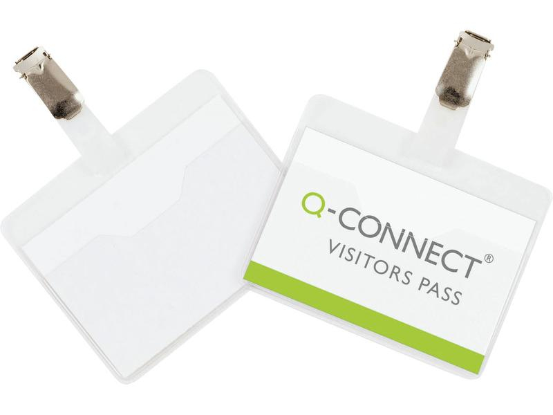 CONNECT Namensschild mit Clip 9 x 6 cm, 25 Stück, Höhe: 6 cm, Material: Polypropylen, Farbe: Transparent
