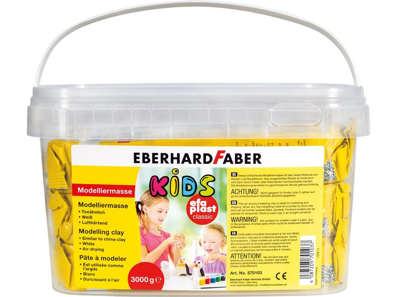 Eberhard Faber Modelliermasse EFA PLAST Classic Kids 3 kg, Weiss, Packungsgrösse: 1 Stück, Set: Nein, Anwender: Kinder, Farbe: Weiss, Modelliermasse Art: Modelliermasse, Effekte: Wieder formbar