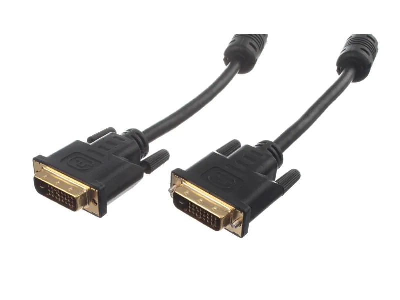 HDGear DVI-D Monitor Kabel: 2m, Dual-Link, Stecker 24+1 auf Stecker 24+1, schwarz