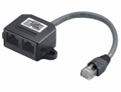 CAT5 Y-CABLE ADAPTER 1XRJ45/M TO 2XRJ45/F - BLACK  NMS NS CABL
