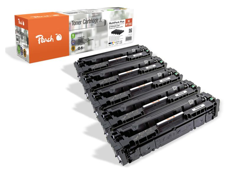 Peach Toner HP Nr. 415X / W2030-3X 2x BK, C, M, Y, Druckleistung Seiten: 7500 ×, 6000 ×, Toner/Tinte Farbe: Magenta, Cyan, Yellow, Black, Originalprodukt: Nein, Rainbow Kit: Ja