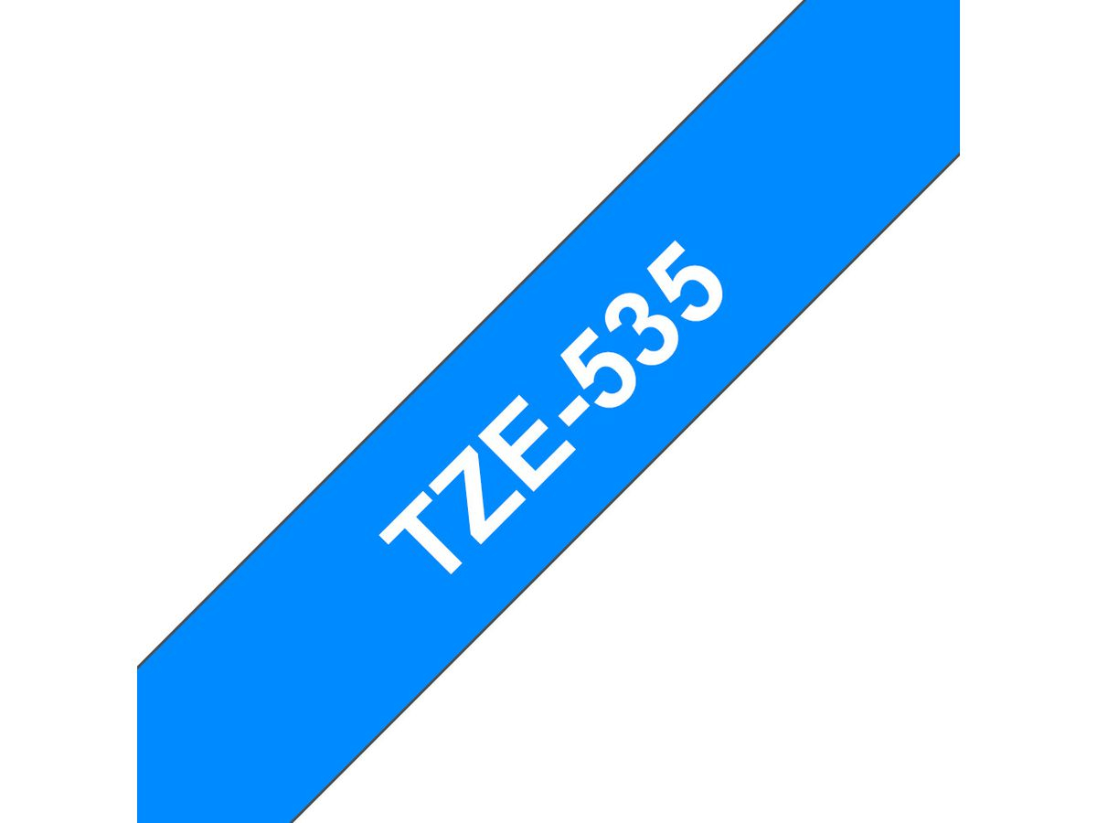 Brother Beschriftungsband TZe-535 Weiss auf Blau 12 mm