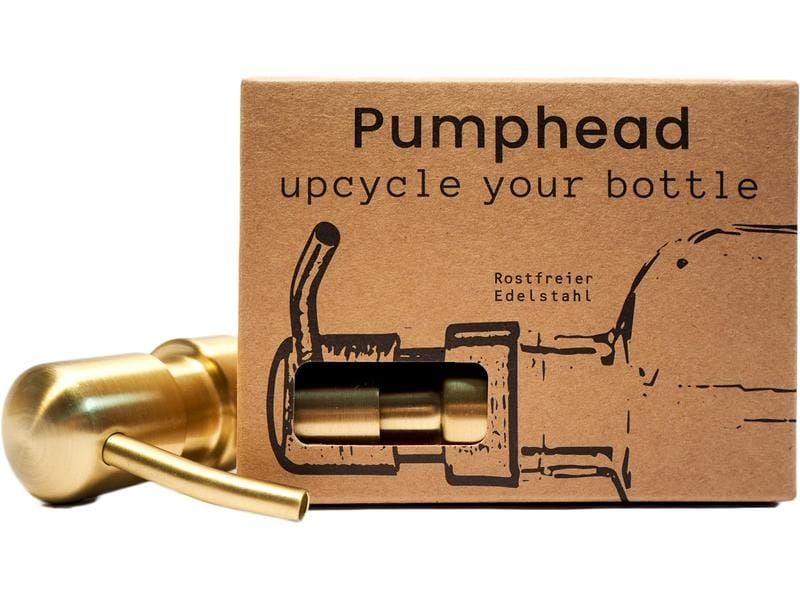 Pumphead Seifenpumpe für Glasgetränkeflaschen Gold, Fassungsvermögen: 0 ml, USB-Schnittstelle: Nein, Detailfarbe: Gold, Wandmontage: Nein, Sensor-Technik: Nein