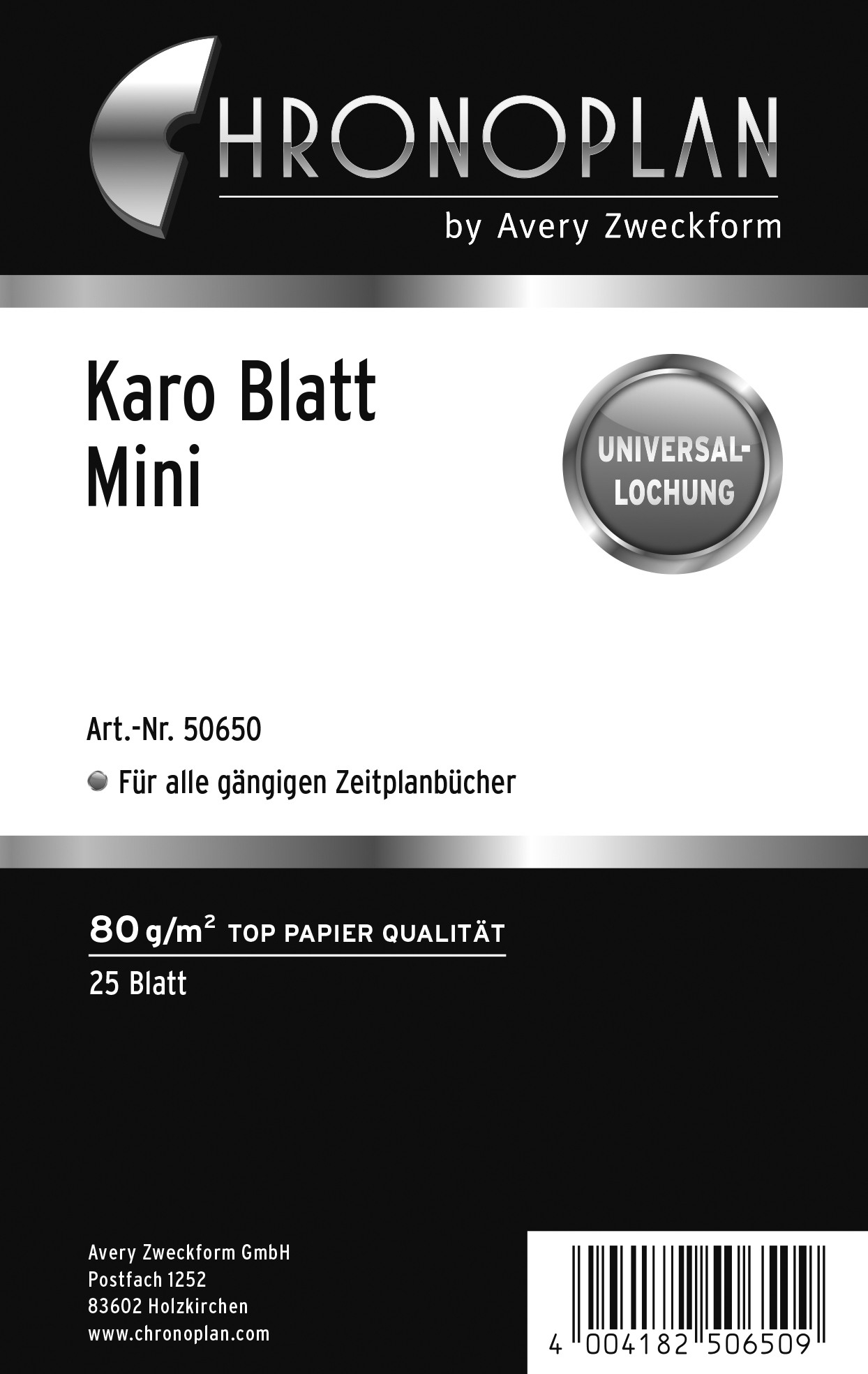 CHRONOPLAN Chrono.Blatt kariert Mini 50650Z.22