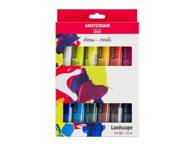 Amsterdam Acrylfarbe Landscape 12 Tuben à 20 ml, Art: Acrylfarbe, Farbe: Mehrfarbig, Set: Ja, Verpackungseinheit: 12 Stück