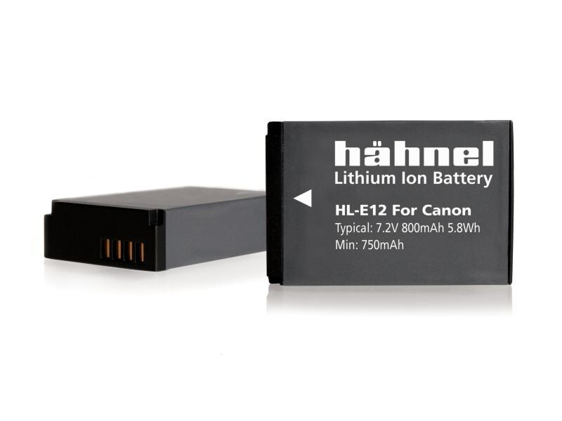 Hähnel Ersatzakku HL-E12, für Canon LP-E12, Lithium-Ionen-Akku, 7,2V 800mAh