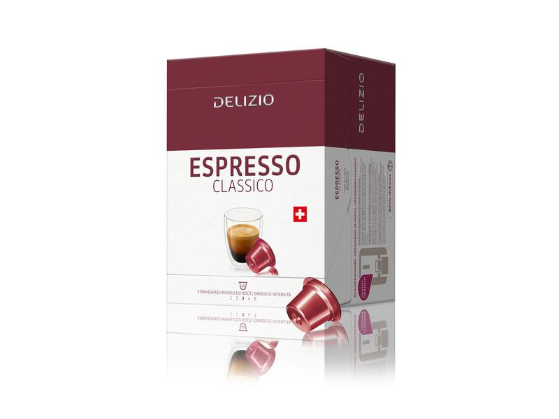 Delizio Kaffeekapseln Espresso Classico 48 Stück, Entkoffeiniert: Nein, Packungsgrösse: 48 Stück, Geschmacksrichtung: Keine, Getränkeart: Espresso, Kaffeeart: Delizio, Fairtrade: Nein