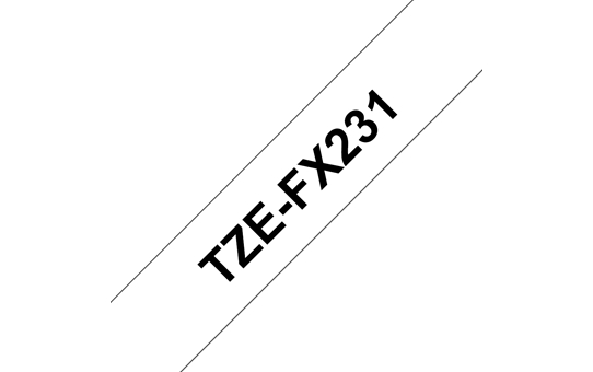Brother PTOUCH TZe-FX231 Flexi-Schriftbandkassette, Schwarz auf Weiss, 12 mm breit