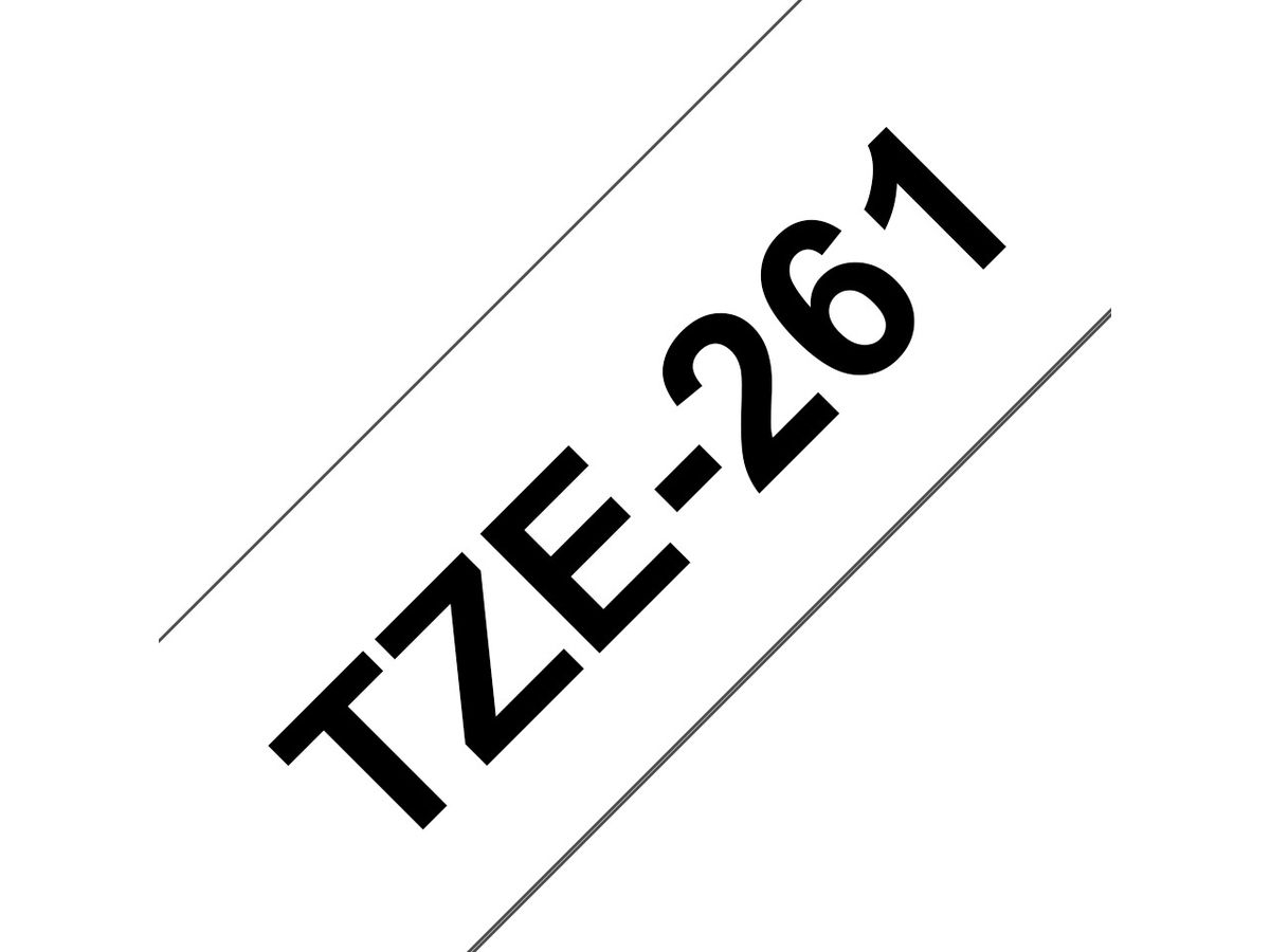 Brother Beschriftungsband TZe-261 Schwarz auf Weiss 36 mm