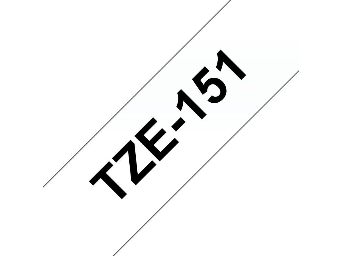 Brother Beschriftungsband TZe-151 Schwarz auf Transparent 24 mm