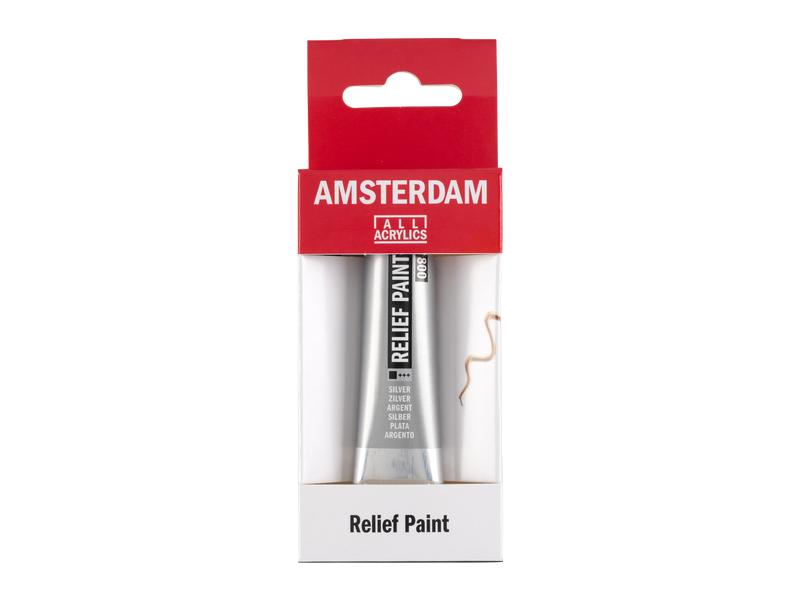Amsterdam Acrylfarbe Reliefpaint 20 ml, Silber, Art: Acrylfarbe, Farbe: Silber, Set: Nein, Verpackungseinheit: 1 Stück