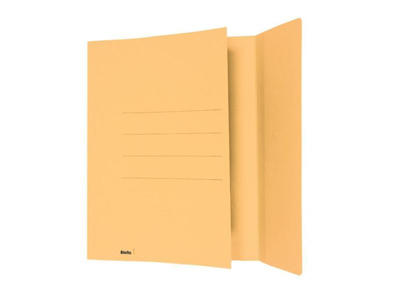 Biella Einlagemappe A4 3 Rillen, Gelb, 50 Stück, Typ: Einlagemappe, Ausstattung: Keine, Farbe: Gelb, Material: Karton