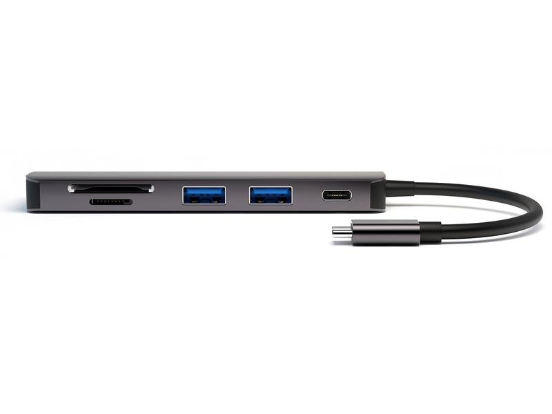 4smarts Dockingstation 6in1 Hub USB-C ? HDMI/USB-A/SD/PD, Ladefunktion: Ja, Dockinganschluss: USB-C, Kompatible Hersteller: Universal, Vesa-Bohrung vorhanden: Nein
