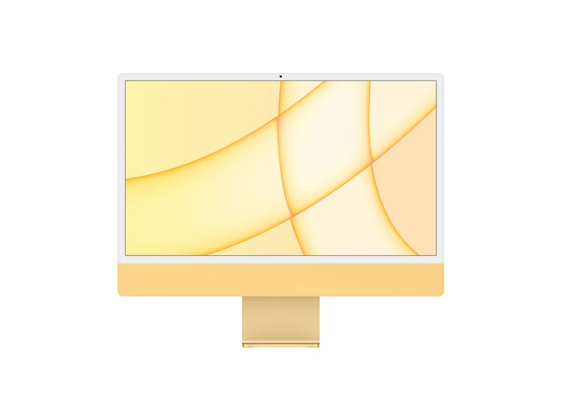 APPLE CTO iMac 24 inch Retina 4.5K display Apple M1 chip 8-core CPU and 8-core GPU 16C N.E. 8GB 256GB SSD MM MagKB TID CH - Yellow