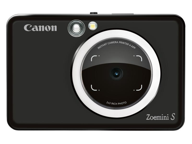 Canon Fotokamera Zoemini S Schwarz, Farbe: Schwarz, Blitz integriert, Eingebauter Mini-Fotodrucker mit Zink Zero-Ink-Technologie