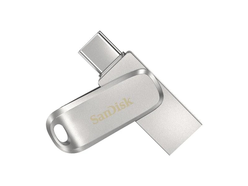 SanDisk USB-Stick Ultra Dual Luxe USB Type-C, 128 GB, Lesen: 150 MB/s, Metall, Grau