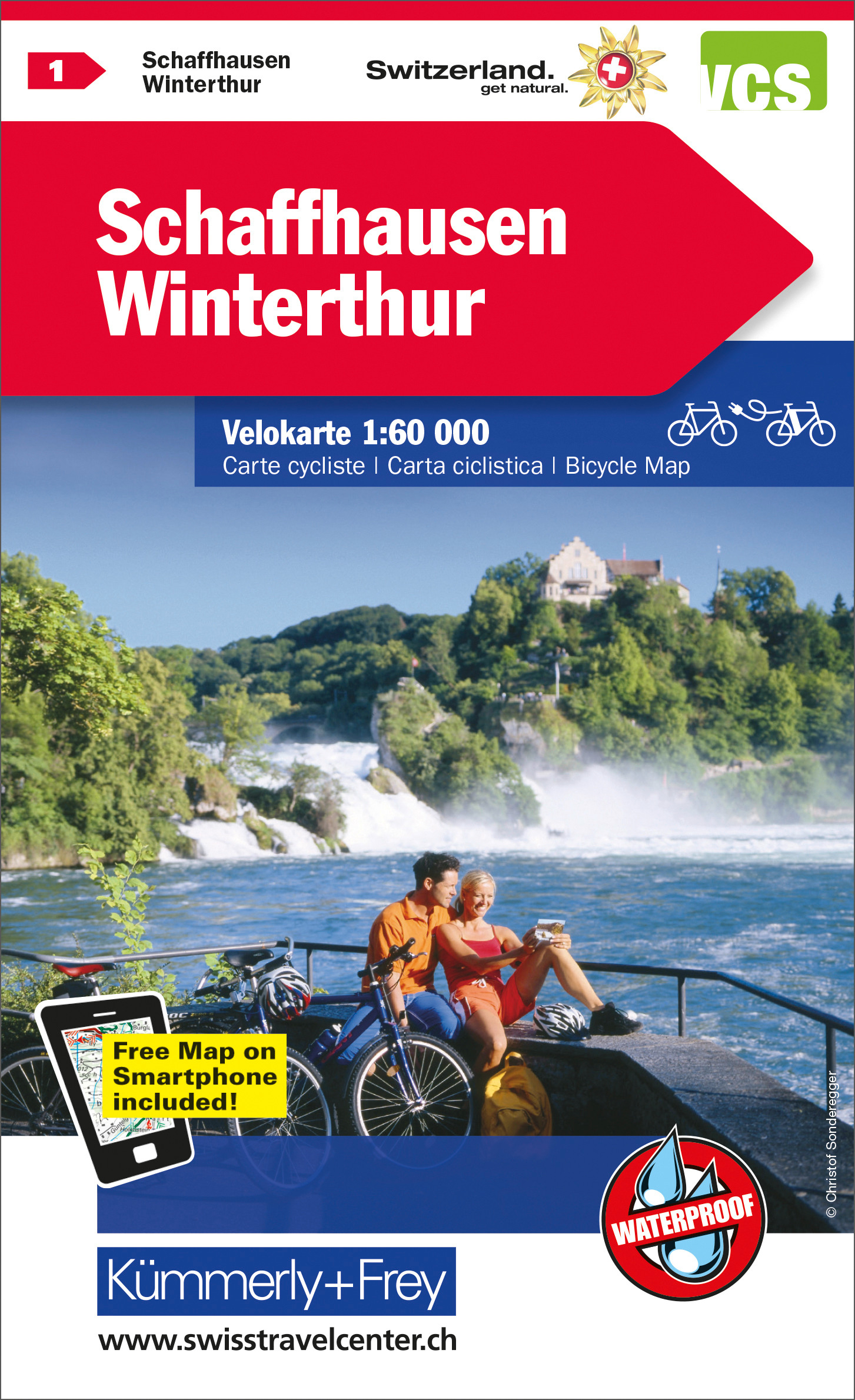 KÜMMERLY+FREY Velokarte 1:60'000 325902401 Schaffhausen-Winterthur
