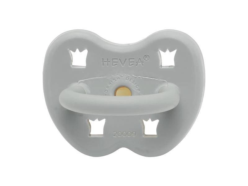 HEVEA Nuggi Krone Orthodontic Naturkautschuk 3-36 Monate, Packungsgrösse: 1 Stück, Alter ab: 3 Monate, Sauger Form: Dental-/Gaumenform, Detailfarbe: Grau, Schnuller Ring: Ja, BPA-frei: Ja