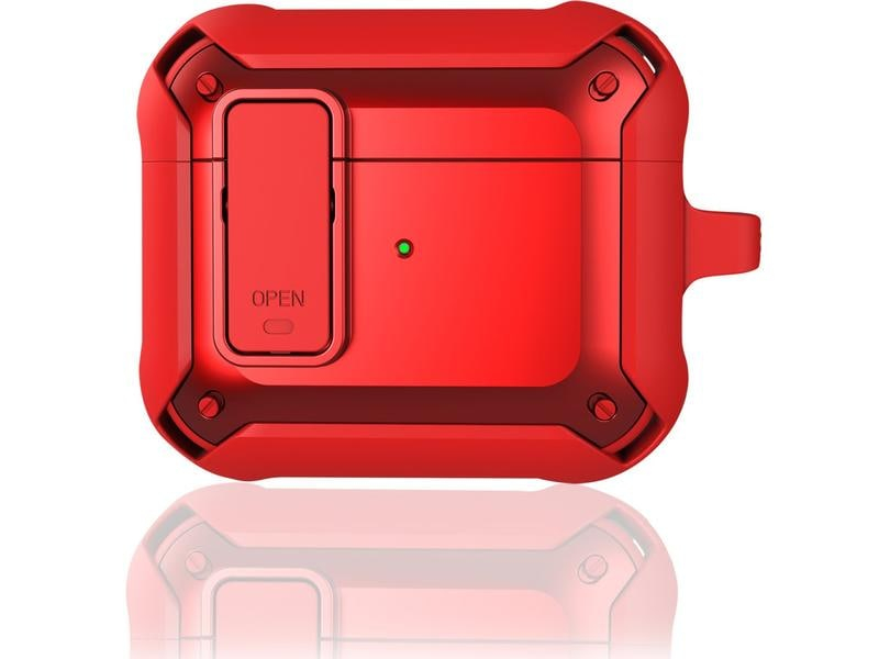 4smarts Transportcase Rugged AirPods 3rd Gen. Rot, Detailfarbe: Rot, Zubehörtyp Kopfhörer: Tasche