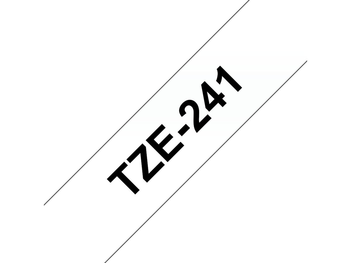 Brother PTOUCH TZe-241 | Schriftbandkassette, laminiert, schwarz auf weiss, 18 mm, Länge 8 m
