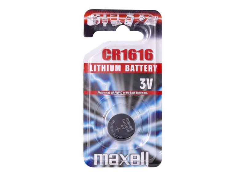Maxell Europe LTD. Knopfzelle CR1616 1 Stück, Batterietyp: Knopfzelle, Verpackungseinheit: 1 Stück, Lithium-Mangandioxid, 3 V