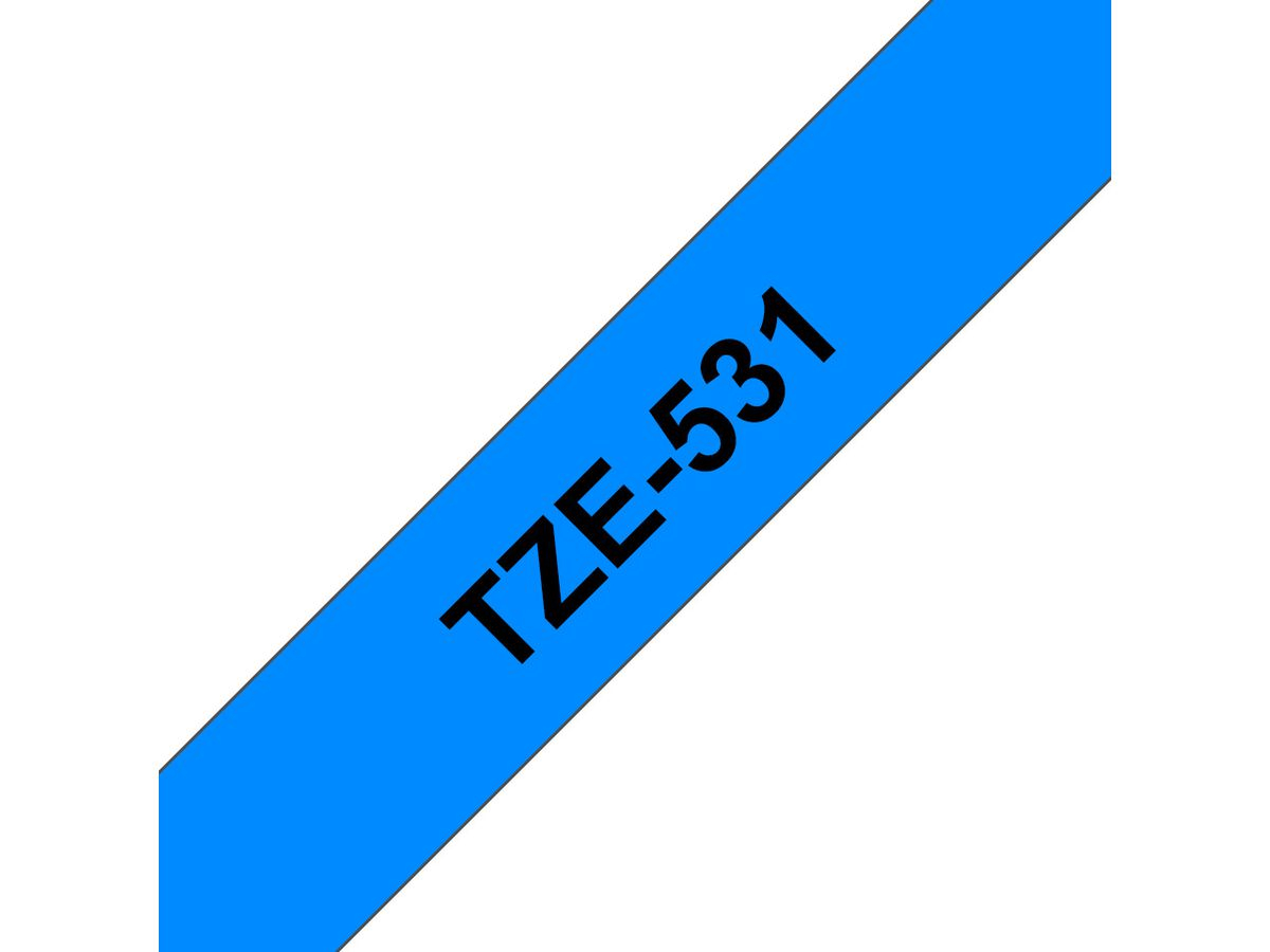 Brother Beschriftungsband TZE-531 Schwarz auf Blau 12mm x 8m