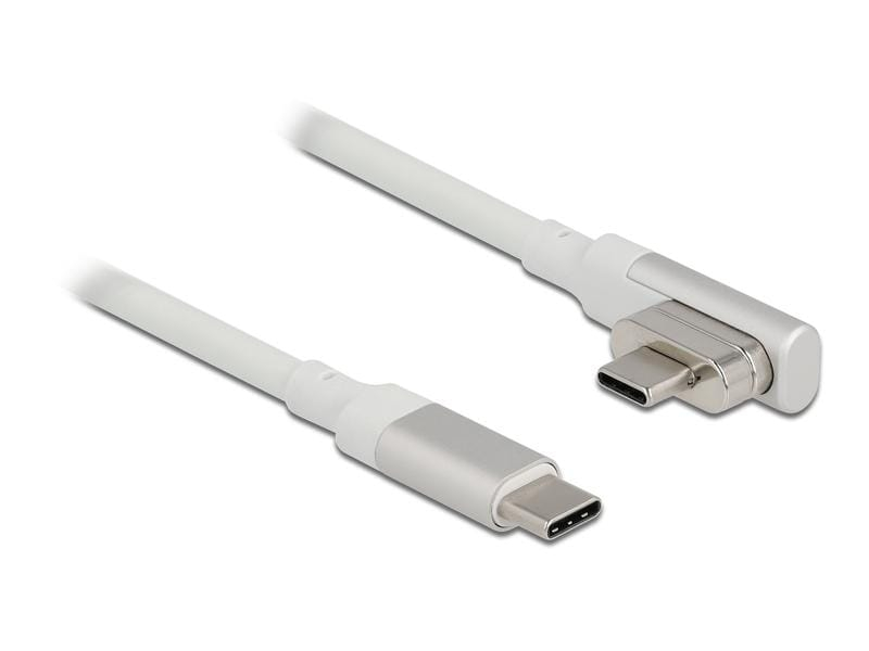 Delock Thunderbolt 3-Kabel Magnetisch USB C - USB C 1.2 m 4K 60Hz, Kabeltyp: Anschlusskabel, Detailfarbe: Silber, Weiss, USB Standard: 3.1 Gen 2 (10 Gbps), Länge: 1.2 m, USB Anschluss 2 (Endgerät): USB C, Geschlecht Anschluss 2 (Endgerät): Male (Stecke