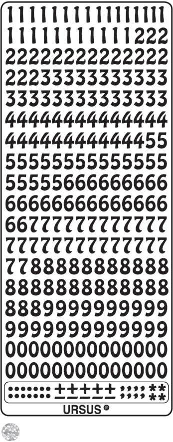 URSUS Hologramm Sticker 59210015 Buchstaben schwarz silber