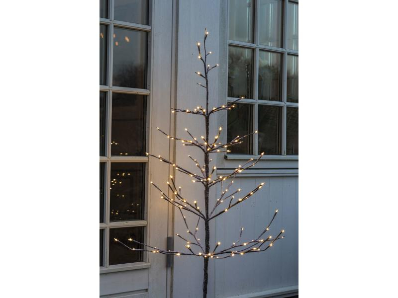 Sirius Weihnachtsbaum Alex 120 cm beschneit mit 160 LED, Höhe: 120 cm, Beleuchtung: Ja, Aussenanwendung: Ja, Farbe: Weiss, Braun