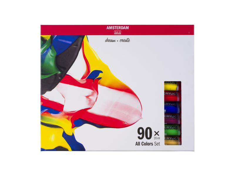 Amsterdam Acrylfarbe Standard 90 Tuben à 20 ml, Art: Acrylfarbe, Farbe: Mehrfarbig, Set: Ja, Verpackungseinheit: 90 Stück