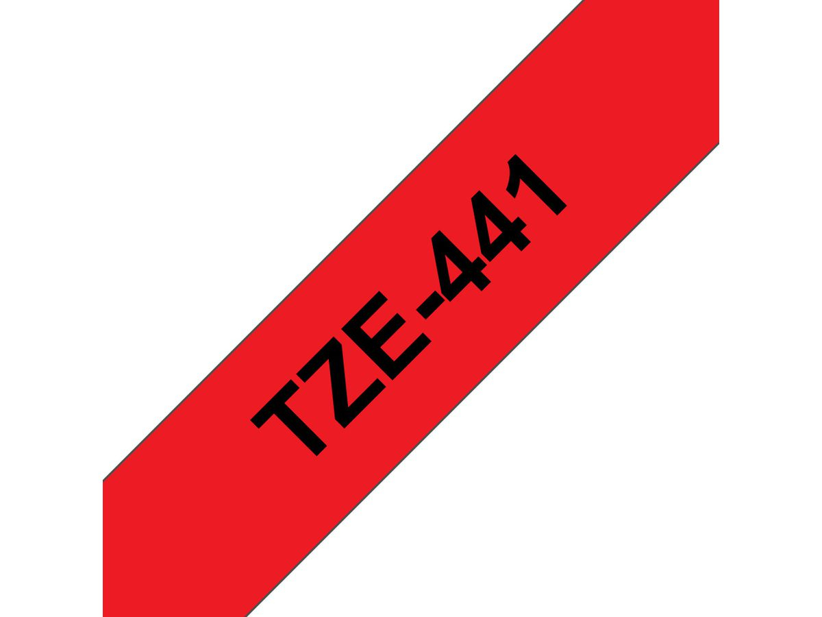 Brother Beschriftungsband TZe-441 Schwarz auf Rot 18 mm