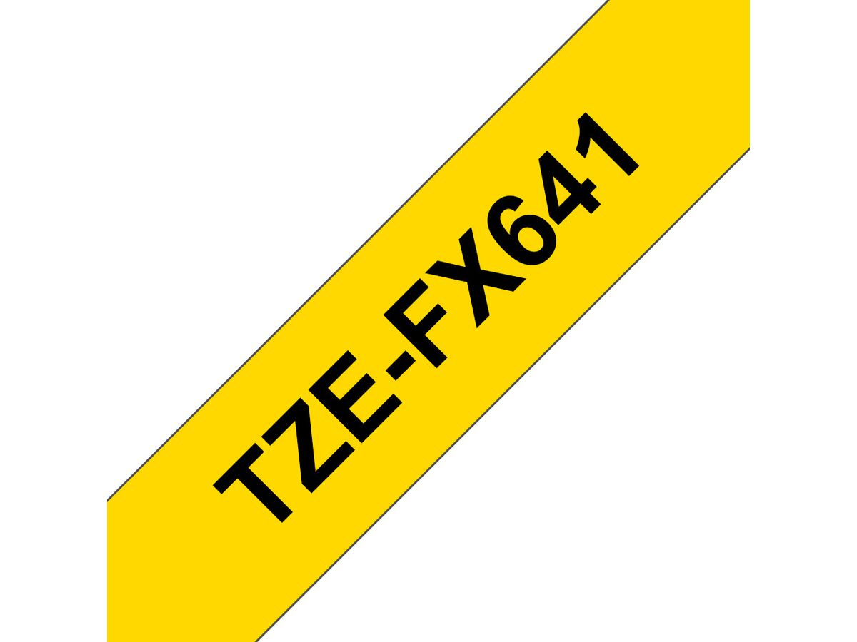 Brother Beschriftungsband TZe-FX641 Flexibel Schwarz auf Gelb 18 mm