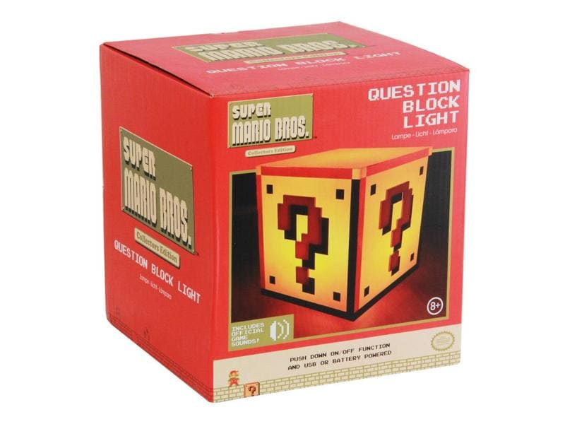 Paladone Dekoleuchte Super Mario Fragezeichen-Block V3, Höhe: 19 cm, Themenwelt: Mario, Stromversorgung: Batteriebetrieb, USB